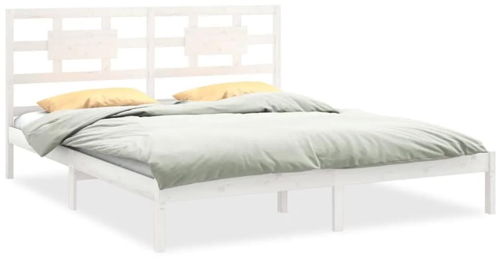 3105676 vidaXL Cadru de pat, alb, 160x200 cm, lemn masiv