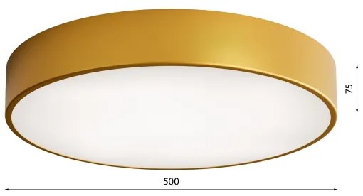 Plafonieră LED CLEO 69W 230V 3000K, Ø50 cm, auriu
