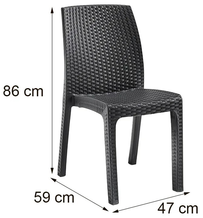 Scaun de grădină din plastic Vanda, grafit