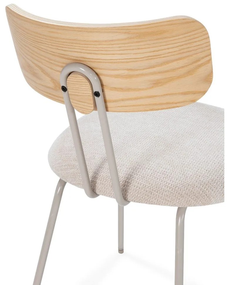 Scaun de dining bej/în culoare naturală tapițat Olimpia – MOME