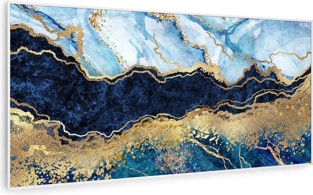 Klarstein Wonderwall Air Art Smart, încălzitor cu infraroșu, marmură albastră, 120 x 60 cm, 700 W