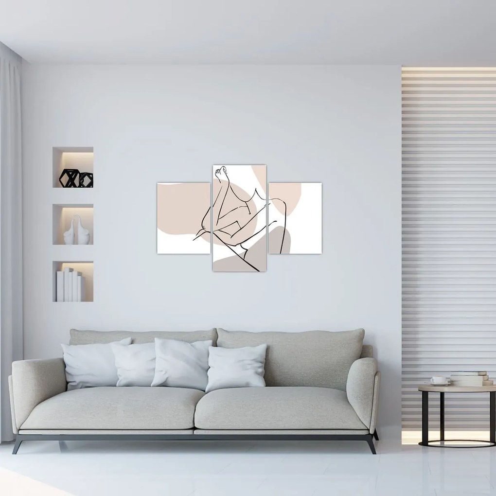 Tablou - Femeie corp linie de artă N⁰1 (90x60 cm)