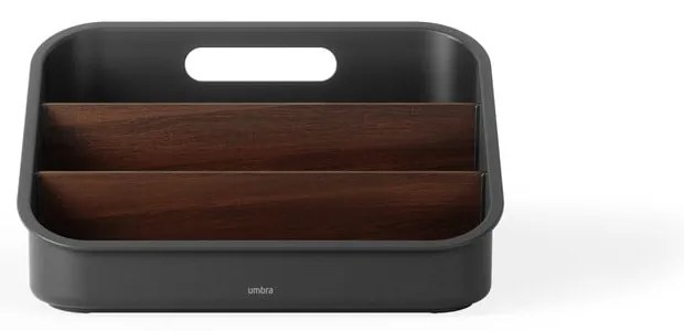 Organizator de baie negru pentru cosmetice din plastic reciclat Bellwood – Umbra