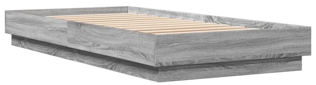 839600 vidaXL Cadru de pat, gri sonoma, 100x200 cm, lemn prelucrat
