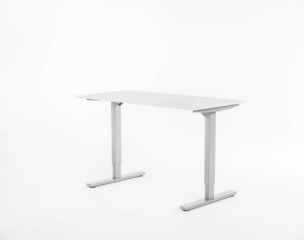 Birou reglabil manual, control cu manivelă, 80 kg - Standard - 1800x800x25 - Alb - Alb