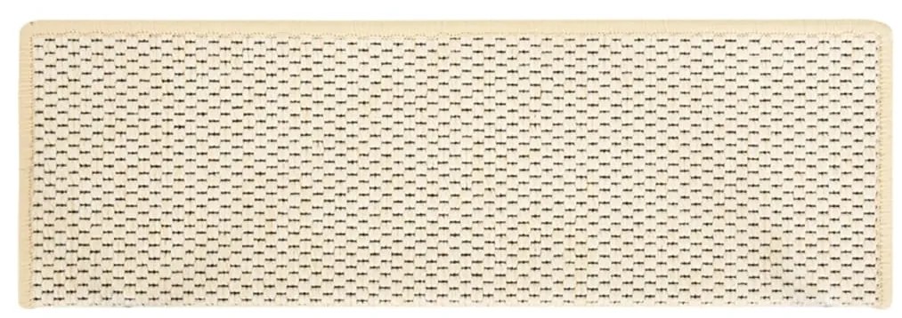 Covorase scari autoadezive, 15 buc., crem, 65x25 cm, sisal 15, Crem, 65 x 25 cm