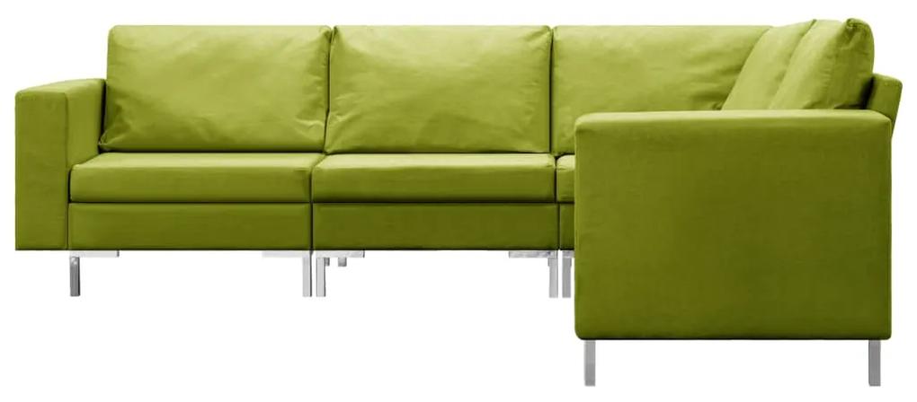 Set de canapele, 5 piese, verde, material textil Verde
