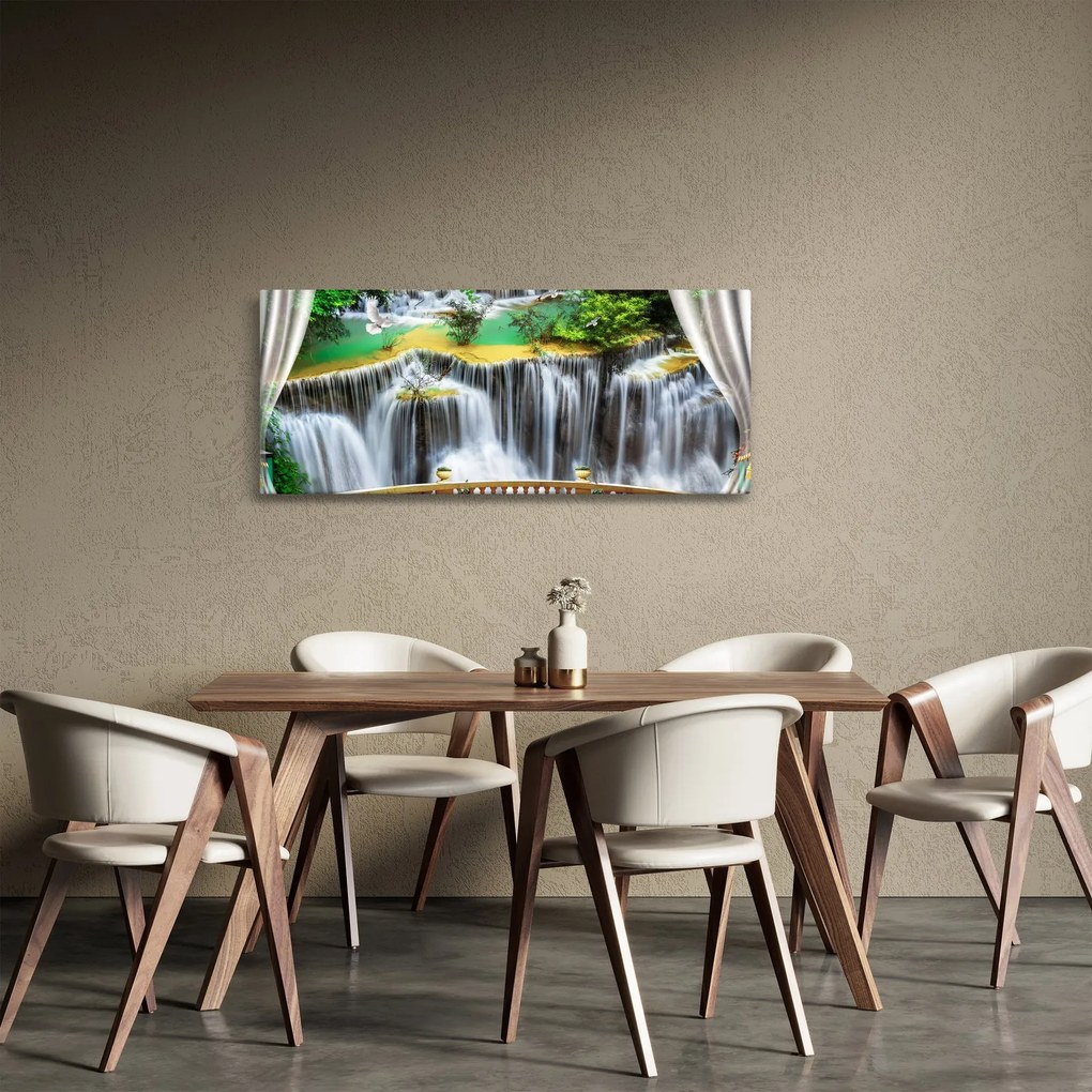Tablou - Privire la cascade magice (120x50 cm)