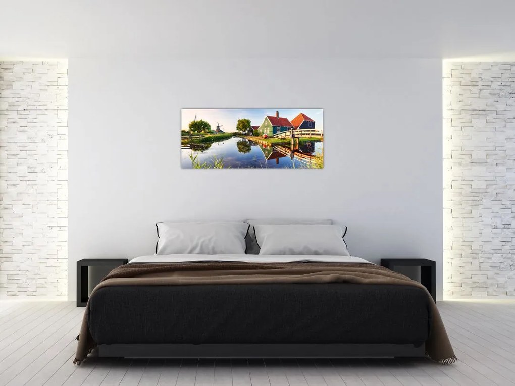 Tablou cu mori din Olanda (120x50 cm)