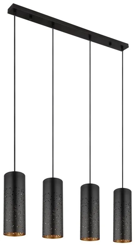 Lustra 4L design modern Crocky negru, auriu