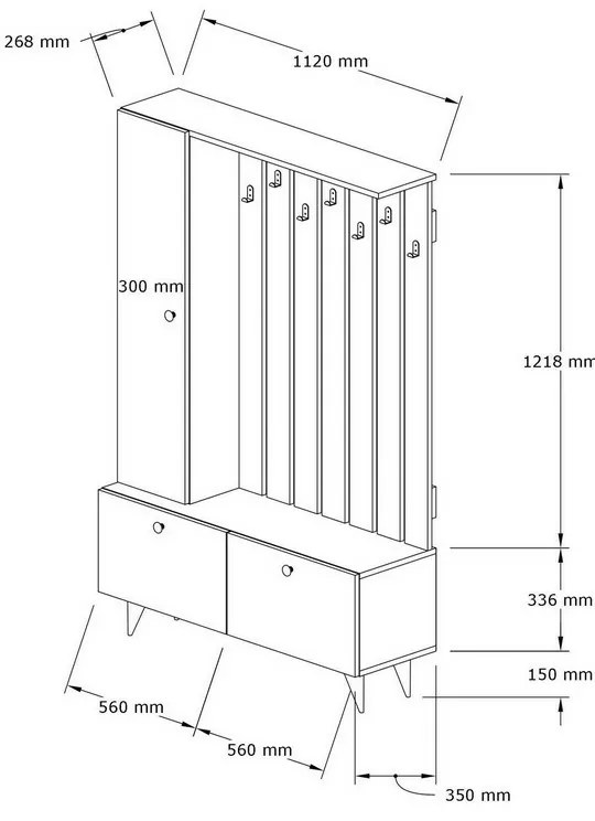 Set de hol Lala Walnut