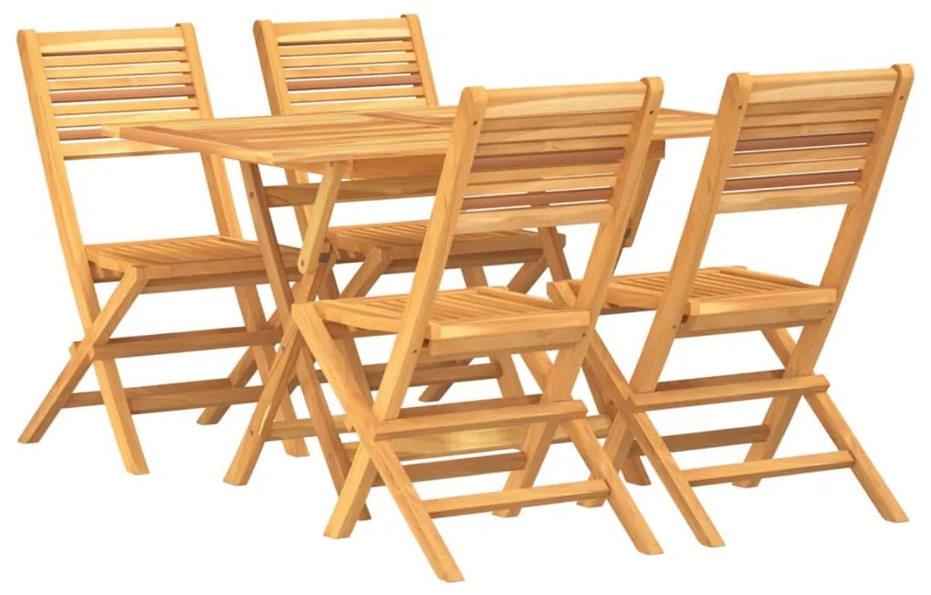 3155011 vidaXL Set masă pentru grădină, lemn masiv de tec, 5 piese