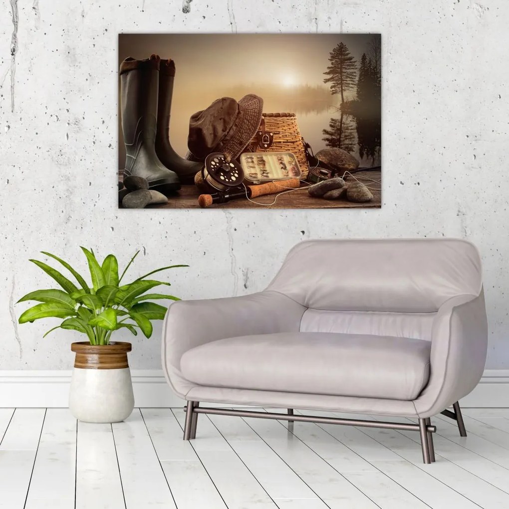 Tablou - Natura moartă, pescuit (90x60 cm)