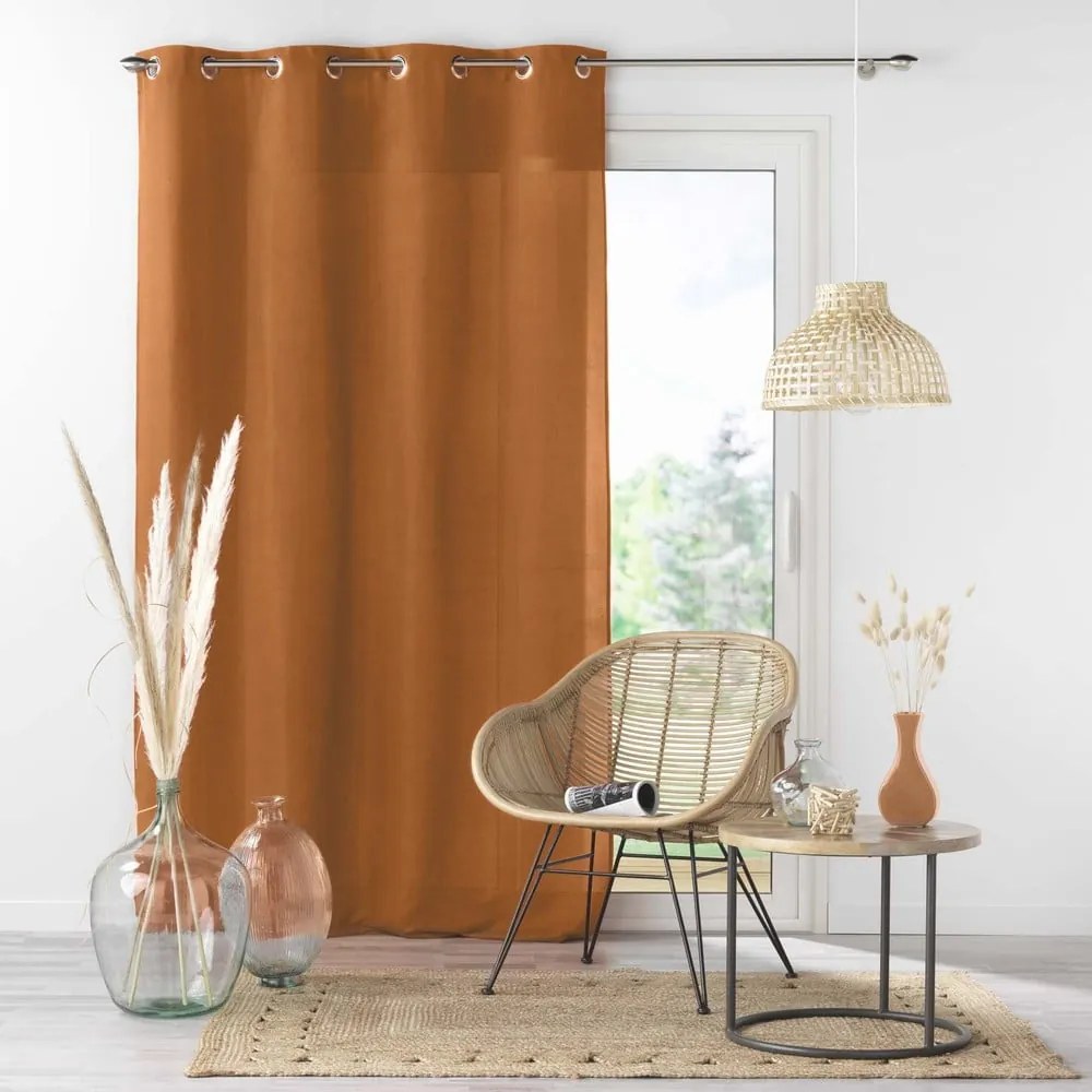 Draperie maro din microfibră 140x280 cm Absolu – douceur d'intérieur