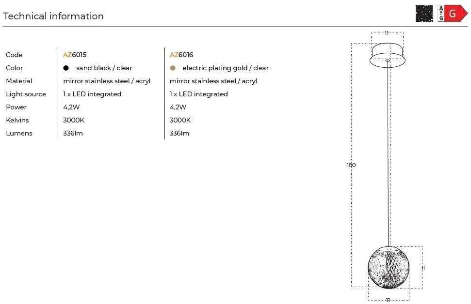 Pendul LED de design modern EDEM 1 GO