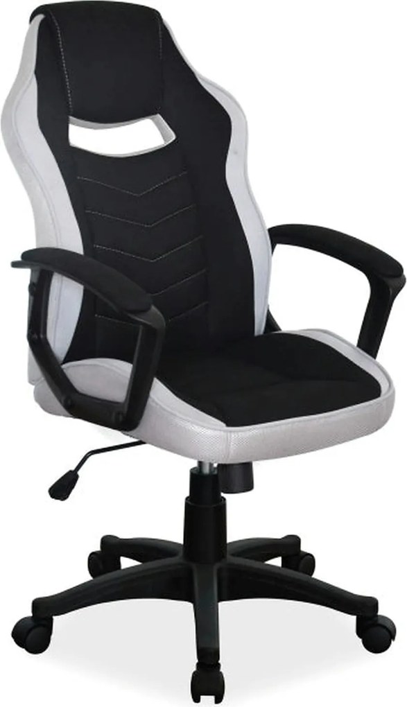 Scaun birou CAMARO, negru/gri, stofă, 59x49x106 cm