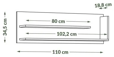 Etajeră FRED antracit/stejar artizan