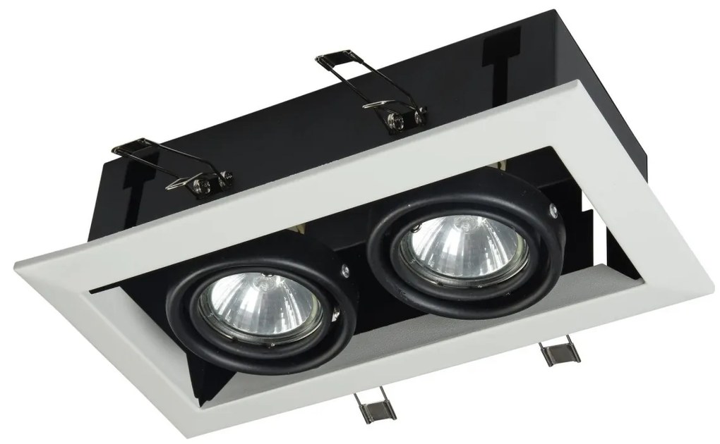 Plafoniera incastrabila cu doua spoturi Metal, alb MYDL008-2-02-W