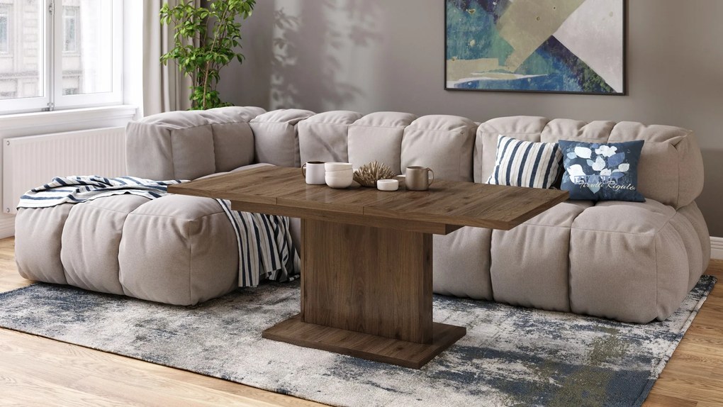 Mazzoni ASTON MINI Nuc Elegant - MĂSUȚĂ DE CAFEA MODERNĂ EXTENSIBILĂ REGLABILĂ PE ÎNĂLȚIME MASĂ TRANSFORMABILĂ