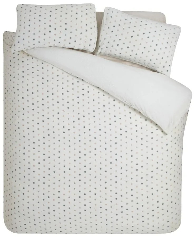 Lenjerie de pat crem din micropluș/cocolino pentru pat dublu, extinsă 230x220 cm Cosy Spot – Catherine Lansfield