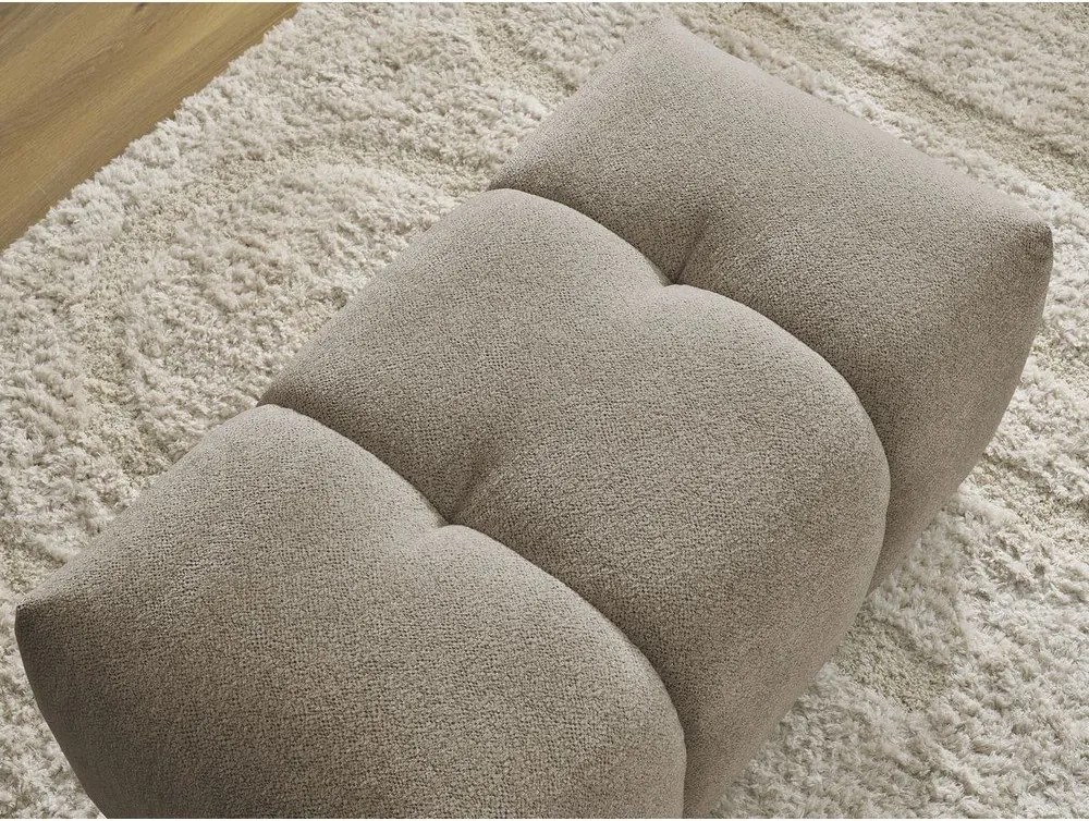 Taburet bej cu tapițerie din chenille Roxelane – Bobochic Paris