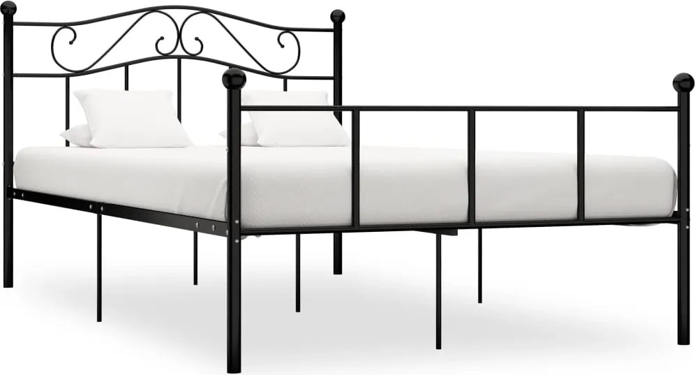 vidaXL Cadru de pat, negru, 160 x 200 cm, metal