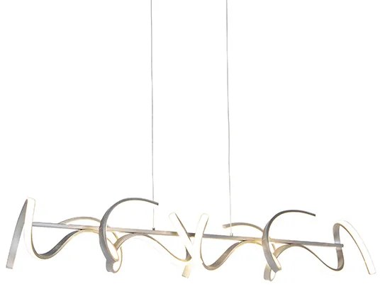 Lampă suspendată de design argintie reglabilă cu LED inclus - Krisscross