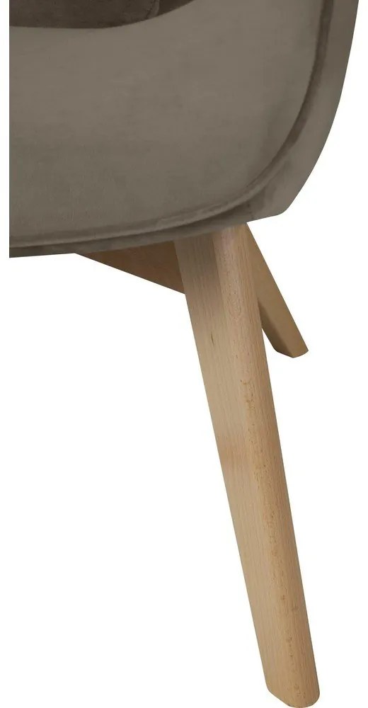 Fotoliu maro deschis cu tapițerie din catifea Niko – Ropez