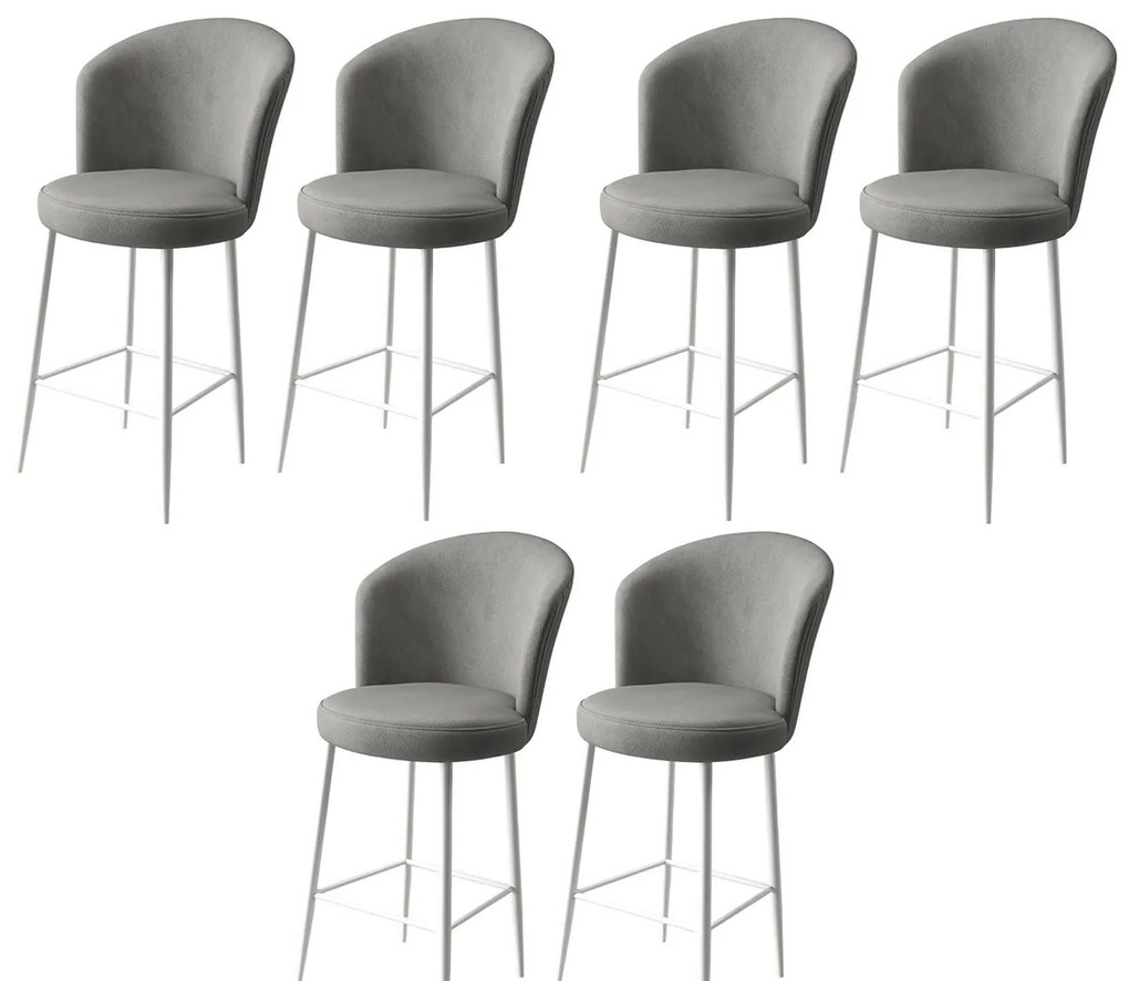 Set de scaune de bar Fora Grey and White, 6 buc.