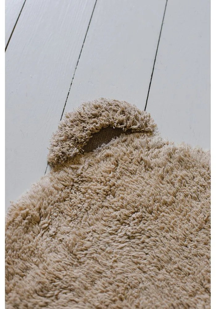 Covor pentru copii bej lavabil/țesut manual din bumbac 120x122 cm Bear – Lorena Canals