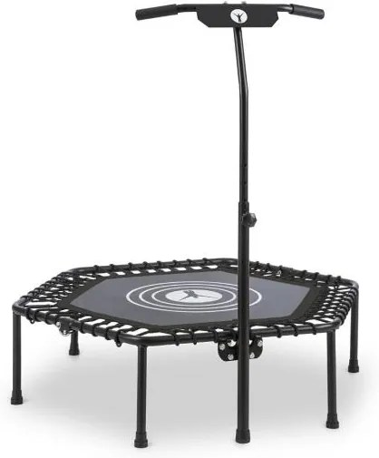 KLARFIT JUMPANATIC, trambulină fitness, 44 "/ 112 cm Ø, mâner, pliabilă, culoare neagră