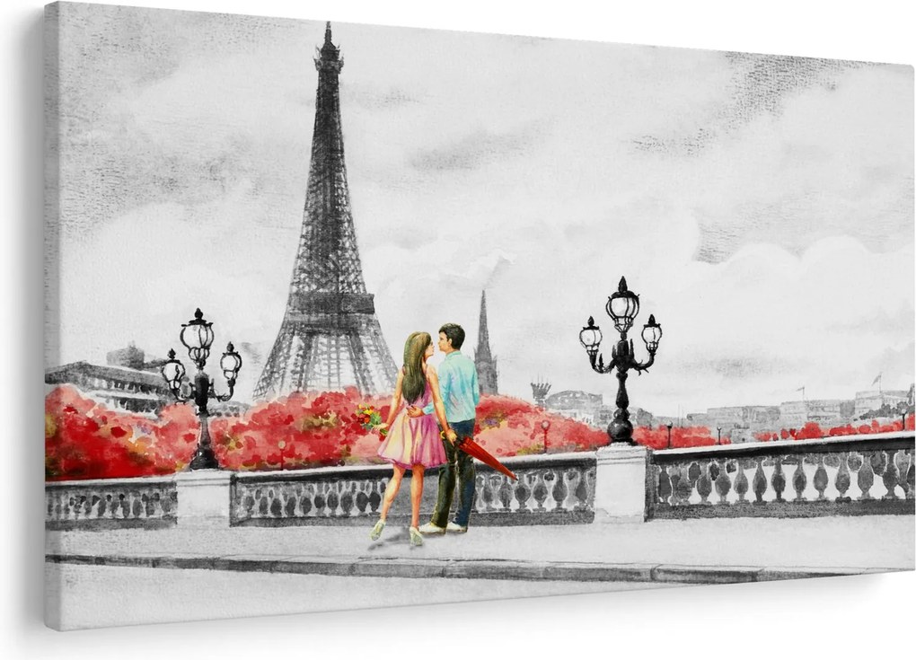 Tablou îndrăgostiții în Paris (90x60 cm)