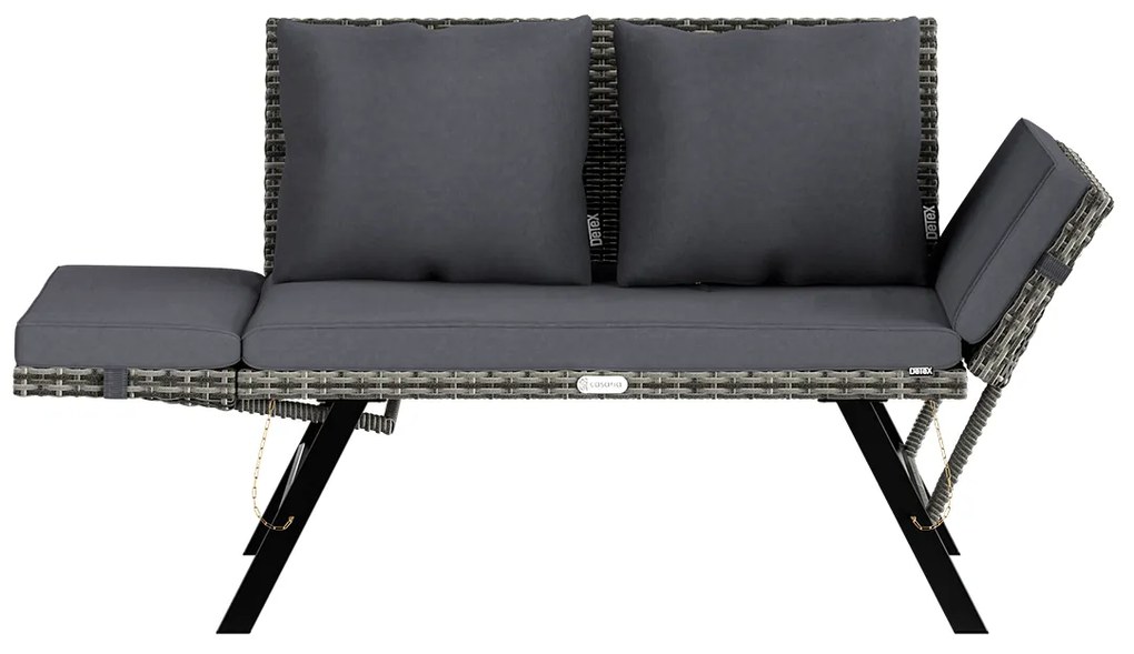 Deuba Banca ratan de gradina 176x56x81 cm - gri