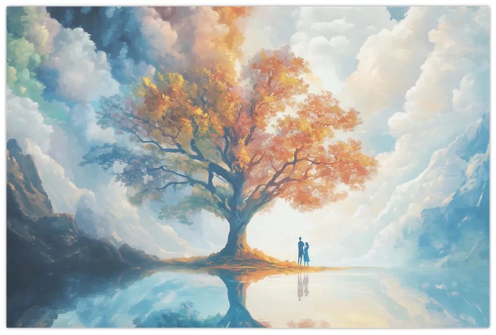 Tablou – Arborele vieții și al iubirii (90x60 cm)