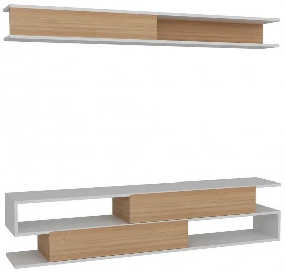 Ansamblu Comoda TV Sims Alb-Teak