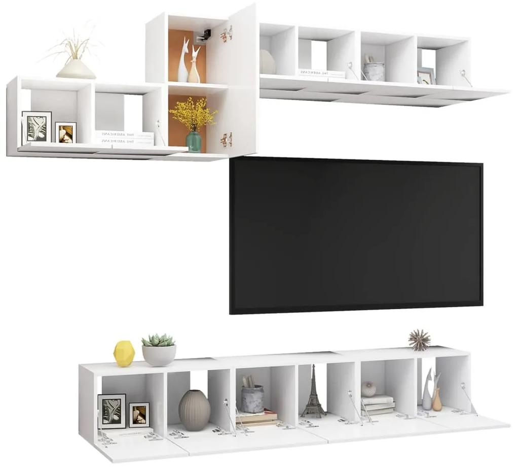 Set dulapuri TV ,7 piese, alb, PAL Alb, 60 x 30 x 30 cm, 7