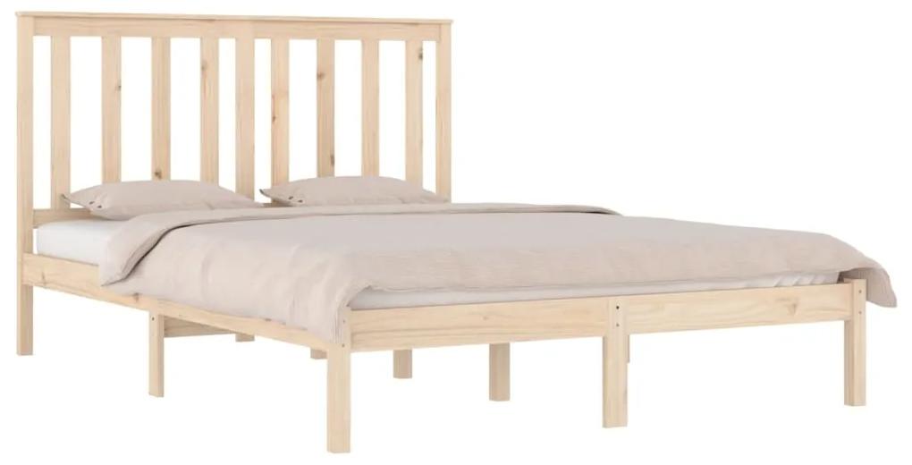 Cadru de pat, 160x200 cm, lemn masiv de pin Maro, 160 x 200 cm
