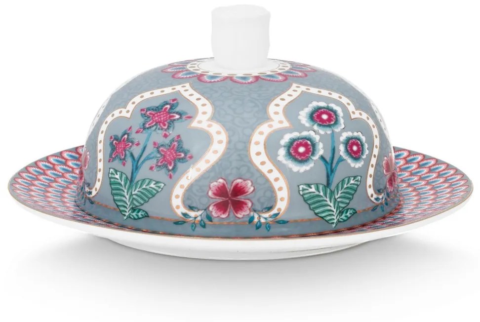 Untieră, porțelan, colecția Flower Festival, Pip Studio, 17x8cm, bleu