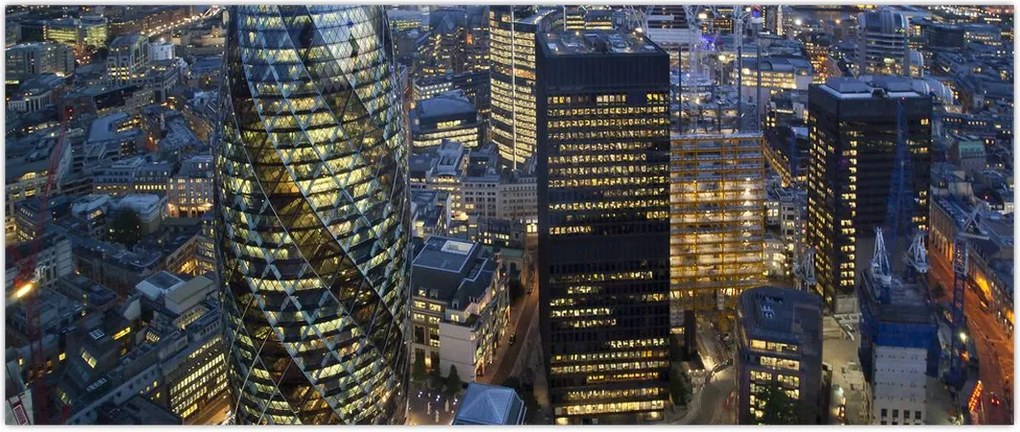 Tablou - Panorama de seară a Londrei (120x50 cm)