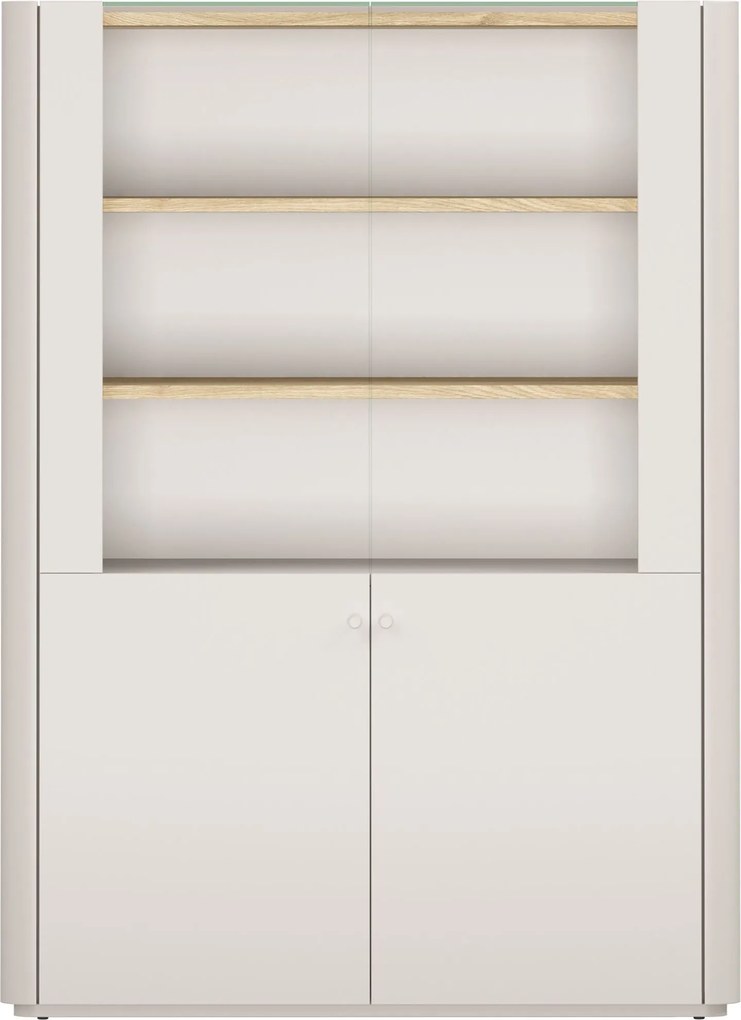 Vitrină cu două uși Elivo 100 cm - cașmir / stejar uleiat