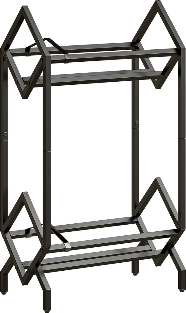 HOMCOM Organizator CD-uri pentru 50 CD-uri, Organizator Viniluri 2 Niveluri din Metal pentru DVD-uri, Cărți, Albume, Negru | Aosom Romania