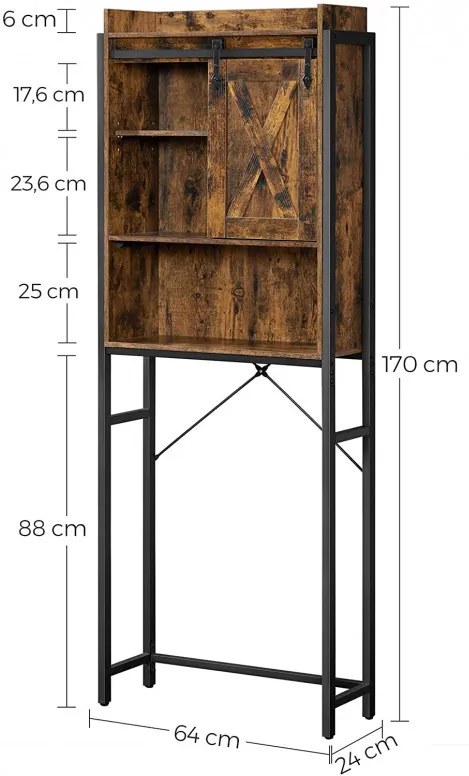 Raft pentru WC Vasagle, 64x24x171cm