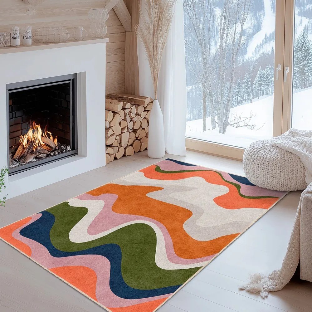 Covor portocaliu lavabil 160x230 cm Squiggly Orange – Mila Home