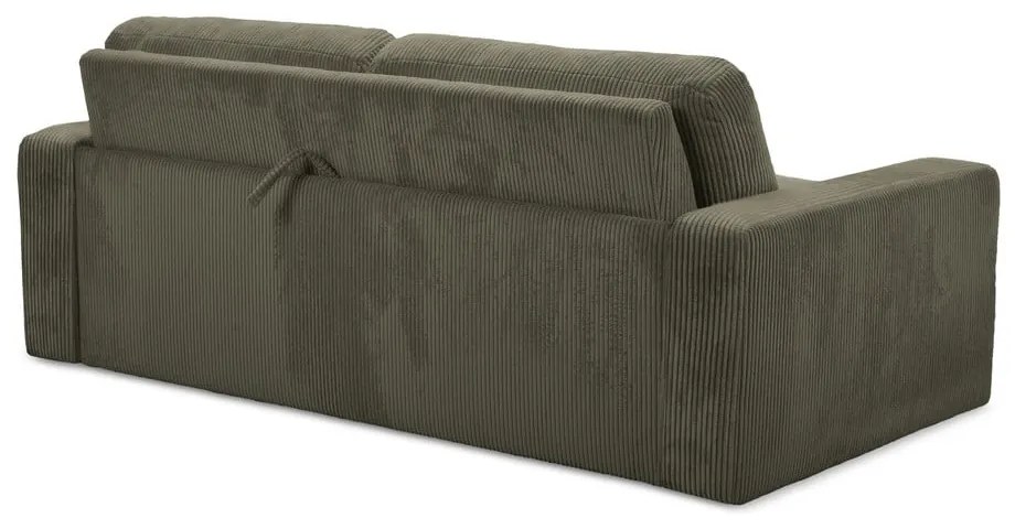 Canapea kaki extensibilă cu tapițerie din catifea reiată 195 cm Nona – Makamii