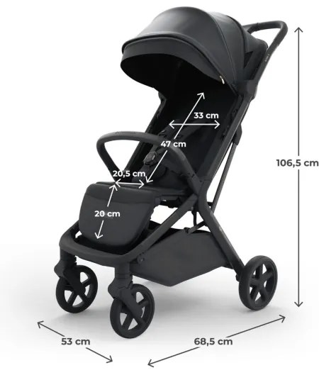 KINDERKRAFT SELECT NUBI 3 - cărucior sport, Midnight Black