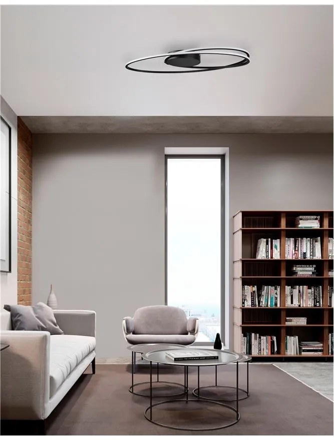 Lustra LED aplicata design modern circular VIARREGIO negru NVL-9500710