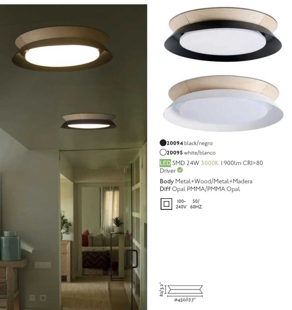 Lustra / Plafoniera LED design modern 45cm TENDER alba