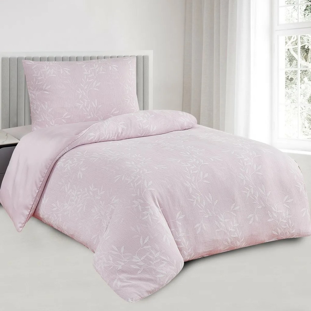 Lenjerie de pat din jacard Denver roz, 140 x 200cm, 70 x 90 cm