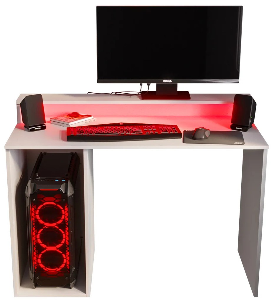 Masă PC pentru gaming Garrick 2 (biely) (cu iluminat LED RGB). 1064136