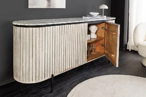 Comoda eleganta din lemn sablat ADLON 170cm